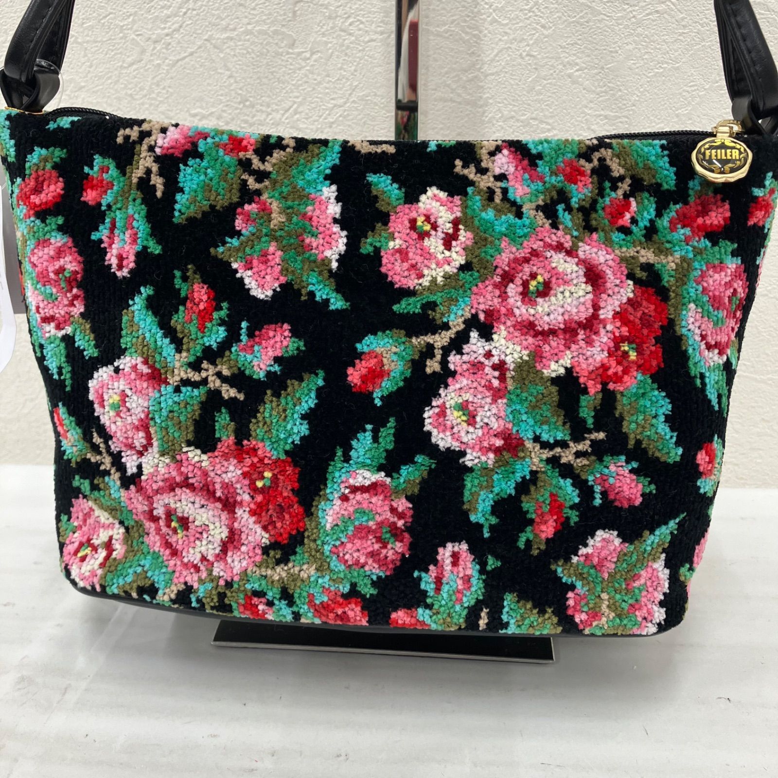 9290 【美品】 FEILER フェイラー トートバッグ ミニバッグ リアローズ