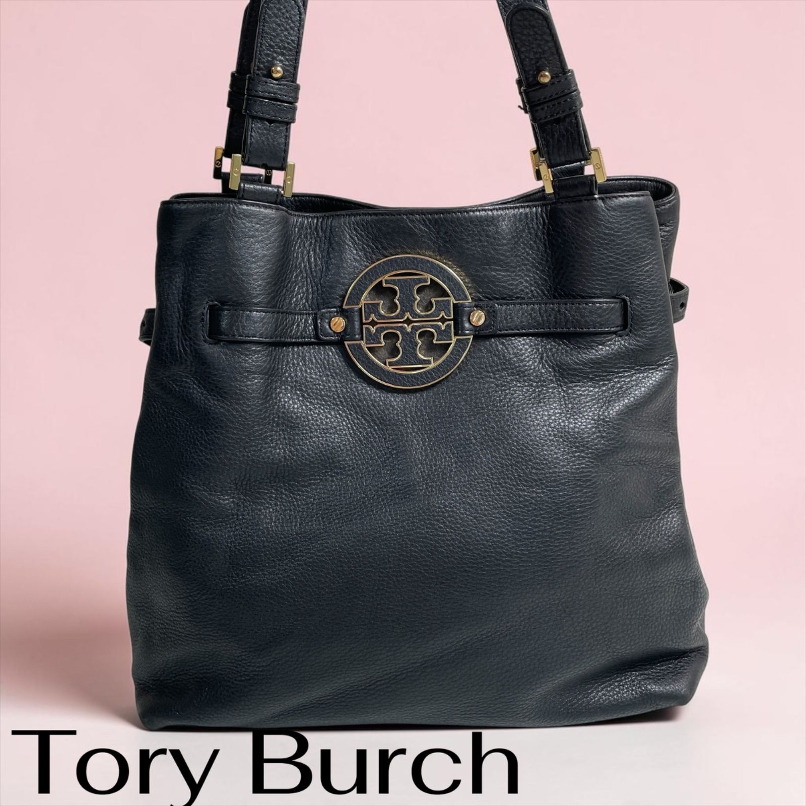 TORY BURCH トリーバーチ 2wayトートバッグ ブラック ゴールド金具 Tory Burch トリーバーチ トートバッグ ブラック ゴールド金具 - メルカリ