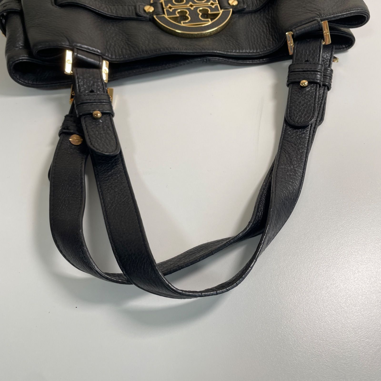 Tory Burch トリーバーチ トートバッグ ブラック ゴールド金具 - メルカリ