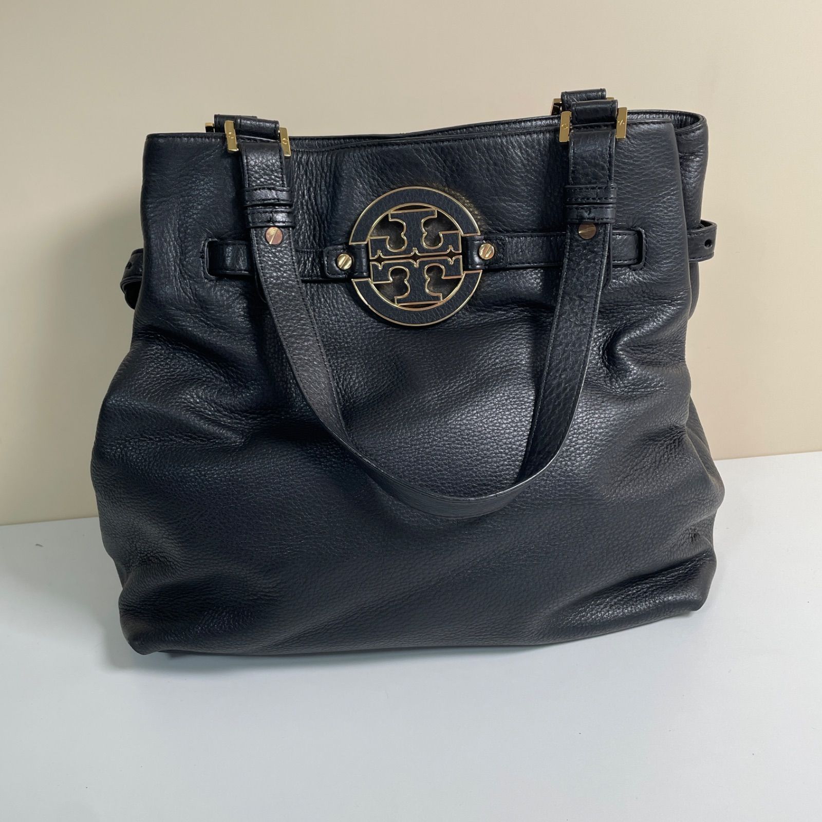 Tory Burch トリーバーチ トートバッグ ブラック ゴールド金具 - メルカリ