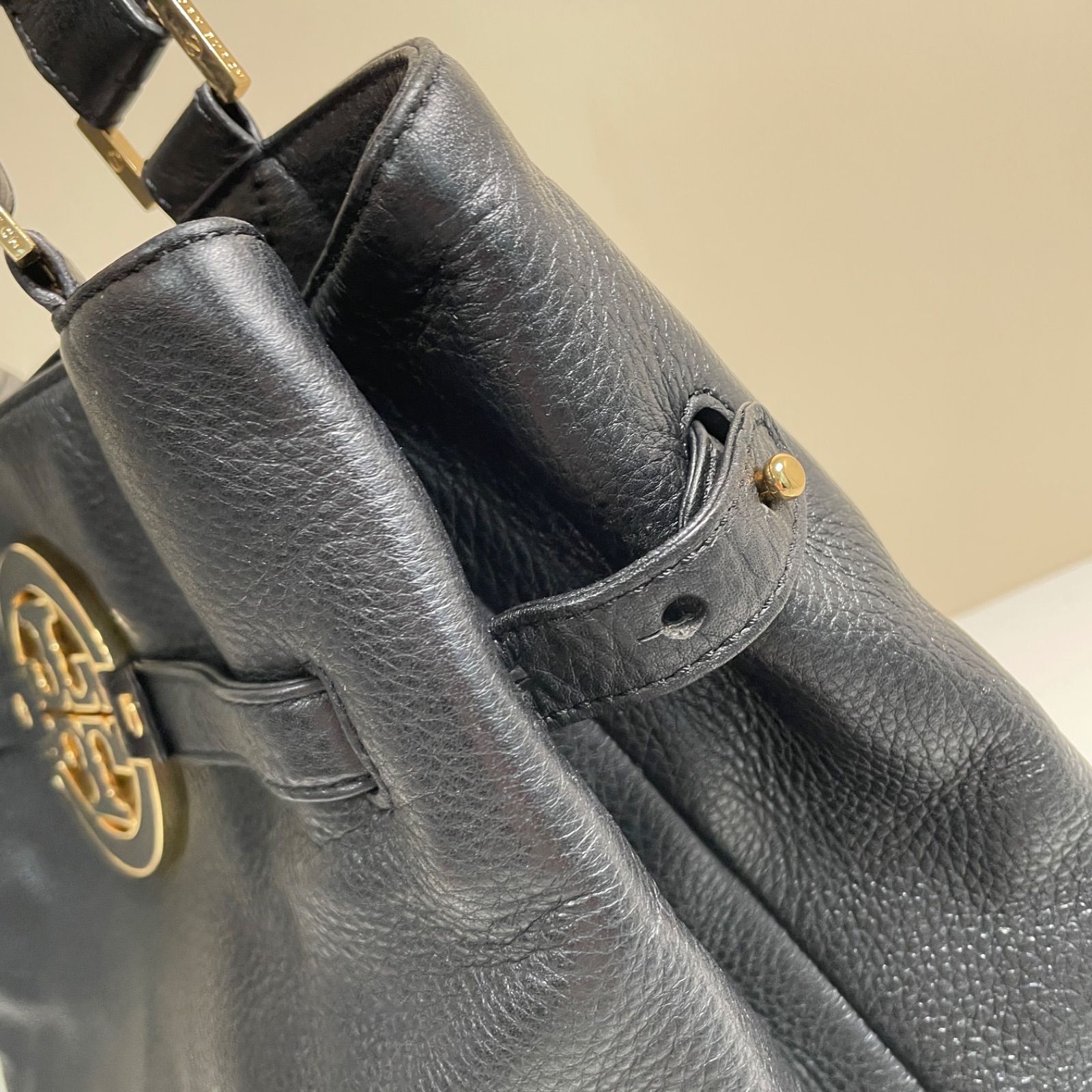 Tory Burch トリーバーチ トートバッグ ブラック ゴールド金具 - メルカリ