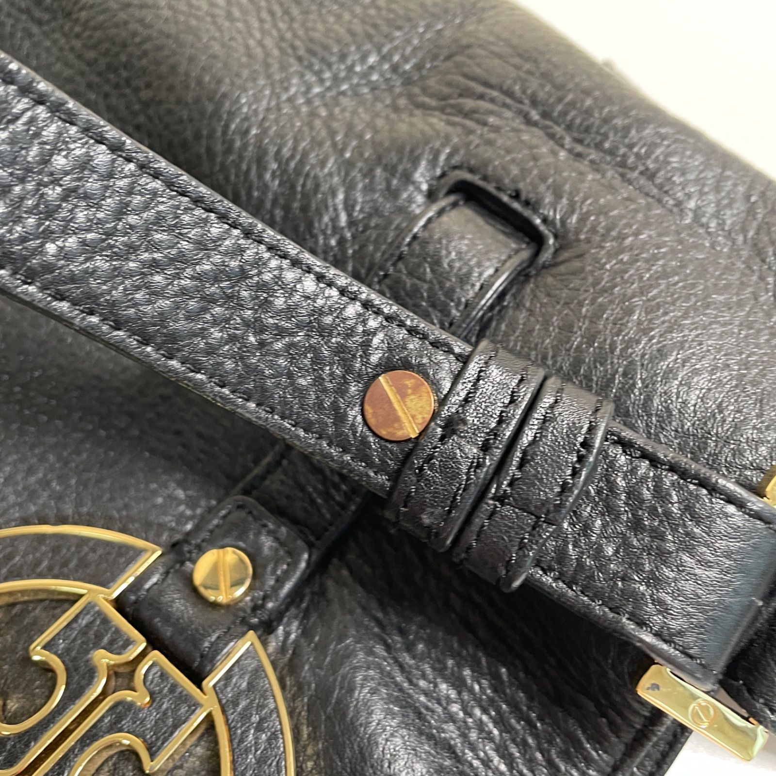 Tory Burch トリーバーチ トートバッグ ブラック ゴールド金具 - メルカリ