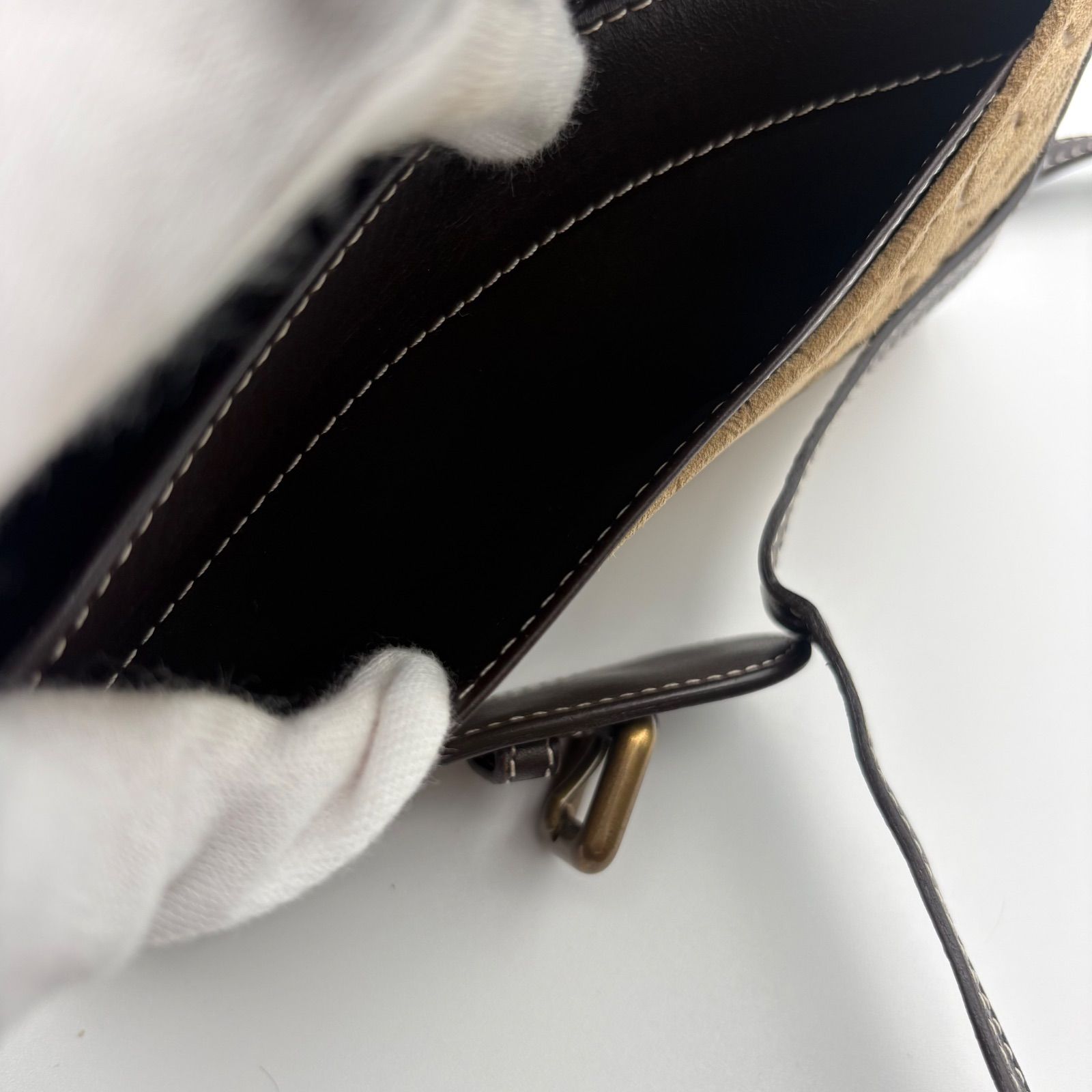 CELINE セリーヌ Cマカダム クラッチバッグ スエード レザー ポーチ