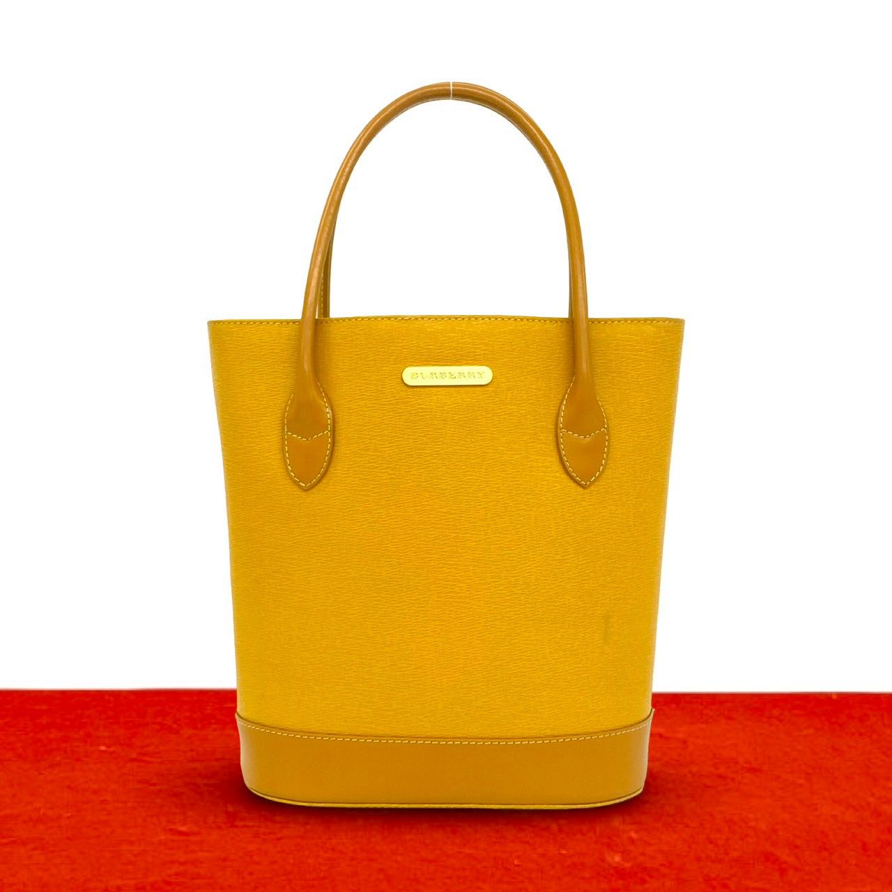 極 美品 BURBERRY バーバリー ノバチェック 柄 ロゴ プレート 金具
