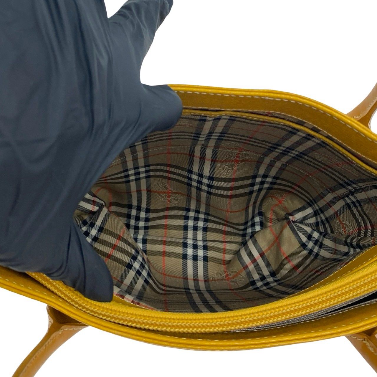 極 美品 BURBERRY バーバリー ノバチェック 柄 ロゴ プレート 金具