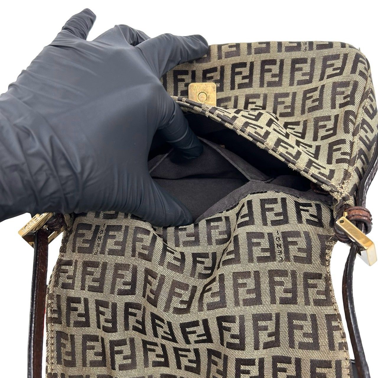 極 美品 FENDI フェンディ ヴィンテージ ズッキーノ FF 柄 キャンバス