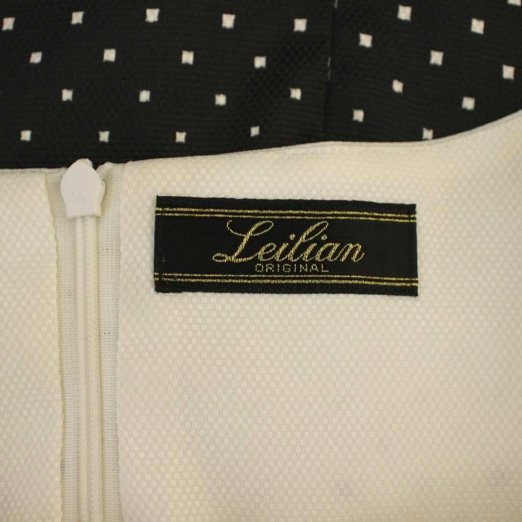 レリアン Leilian ワンピース ひざ丈 半袖 ドット柄 大きいサイズ 15+