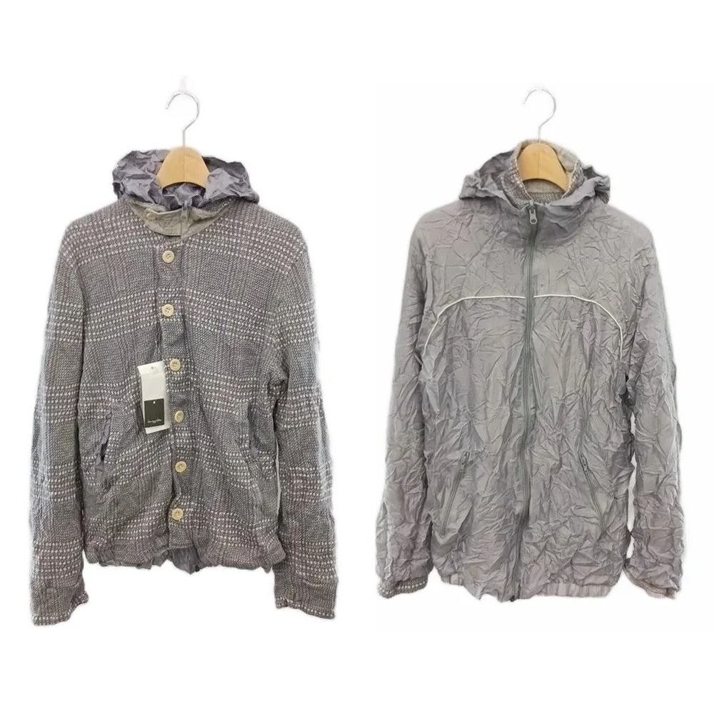 sacai グレー MA-1 リバーシブル サカイ sacai しわ加工 リバーシブルジャケット ブルゾン リネン混 1