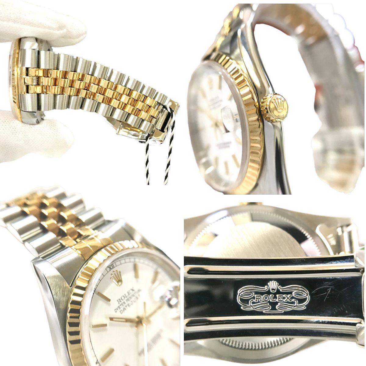 ROLEX ロレックス 16233 デイトジャスト Datejust 36 白文字盤 SS YG