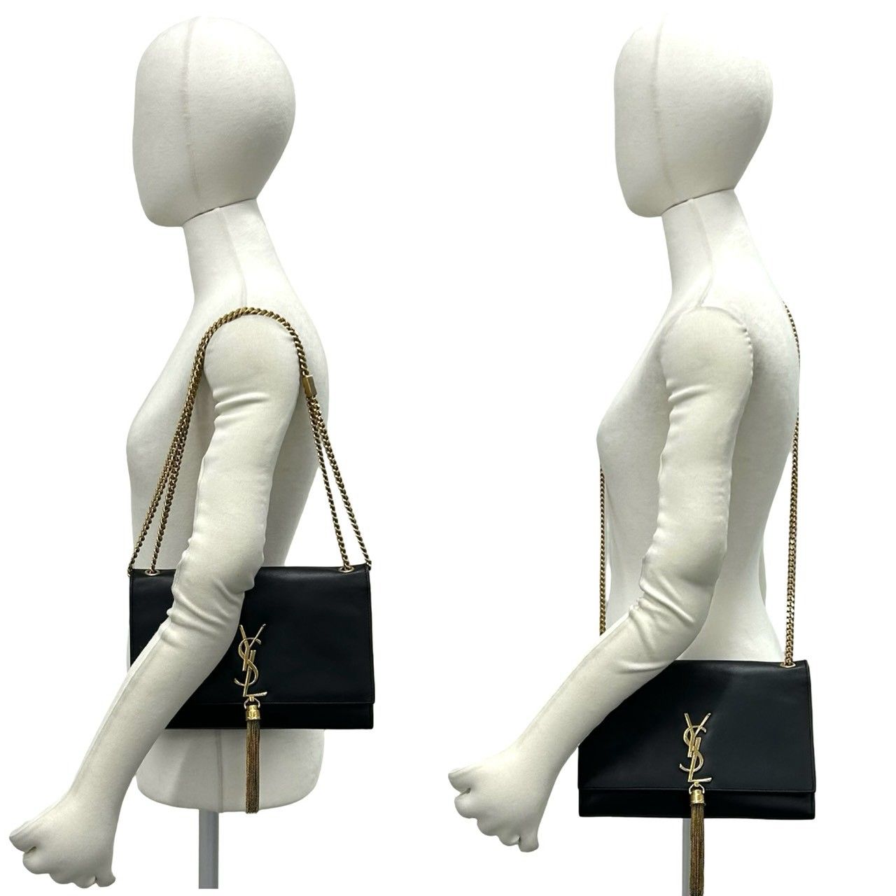 極 美品 SAINT LAURENT PARIS サンローランパリ ケイト YSL ロゴ 金具 
