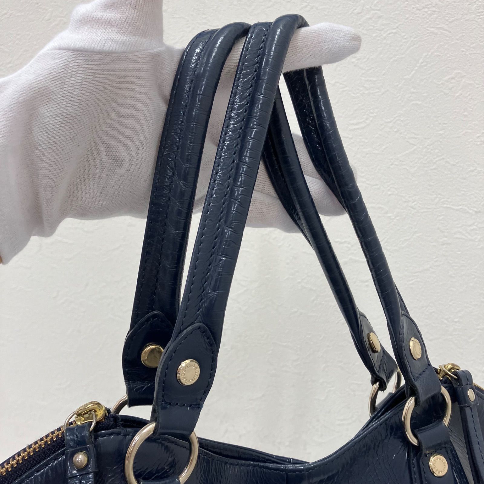 9239 russet ラシット トートバッグ ネイビー エナメルレザー
