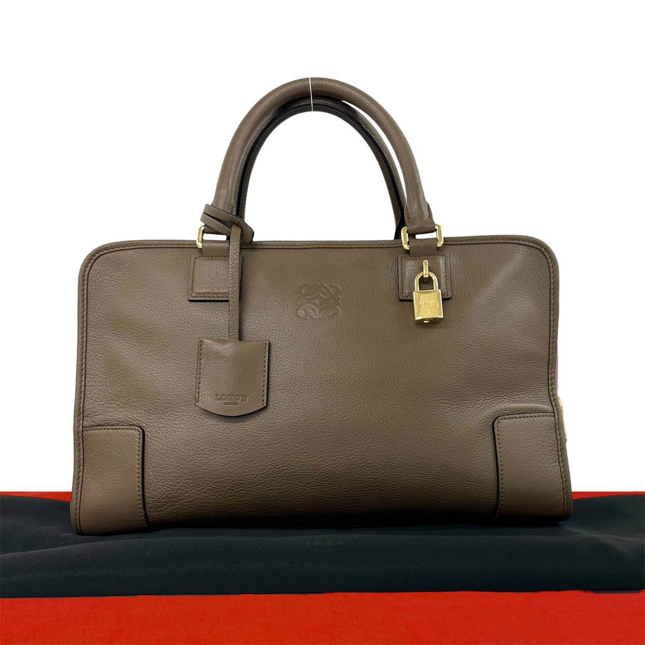 極 美品 袋 鍵付 LOEWE ロエベ ヴィンテージ アマソナ 32 アナグラム