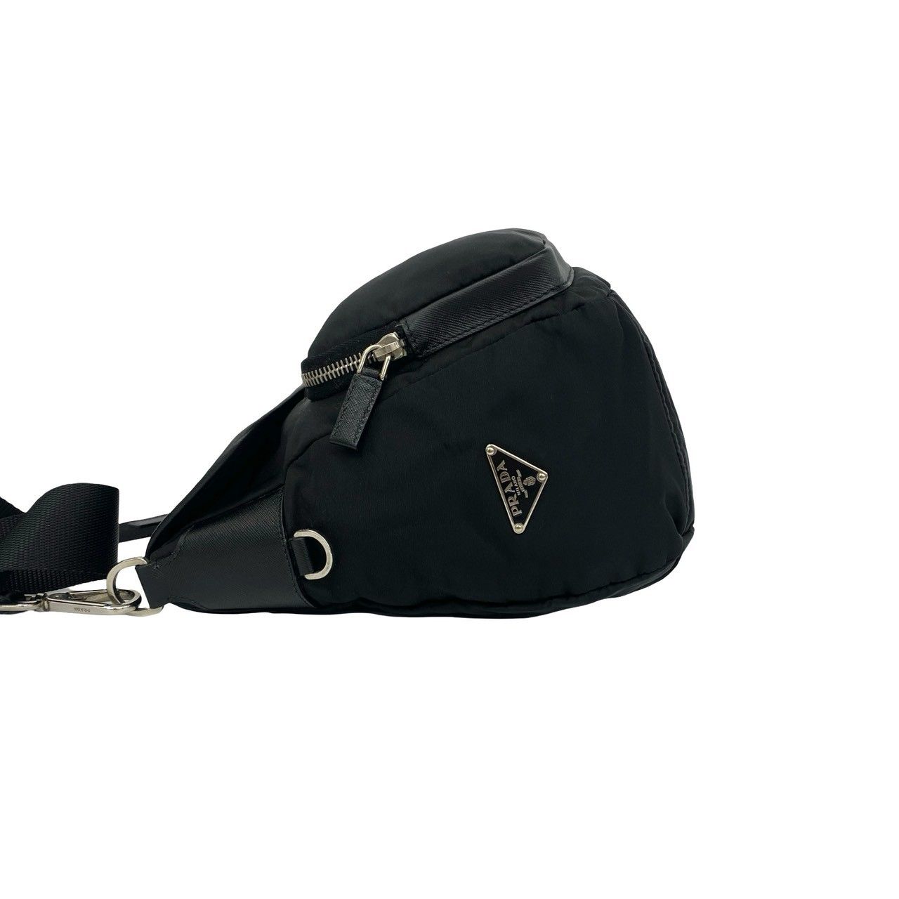 極 美品 PRADA プラダ 三角 ロゴ 金具 テスート ナイロン サフィアーノ