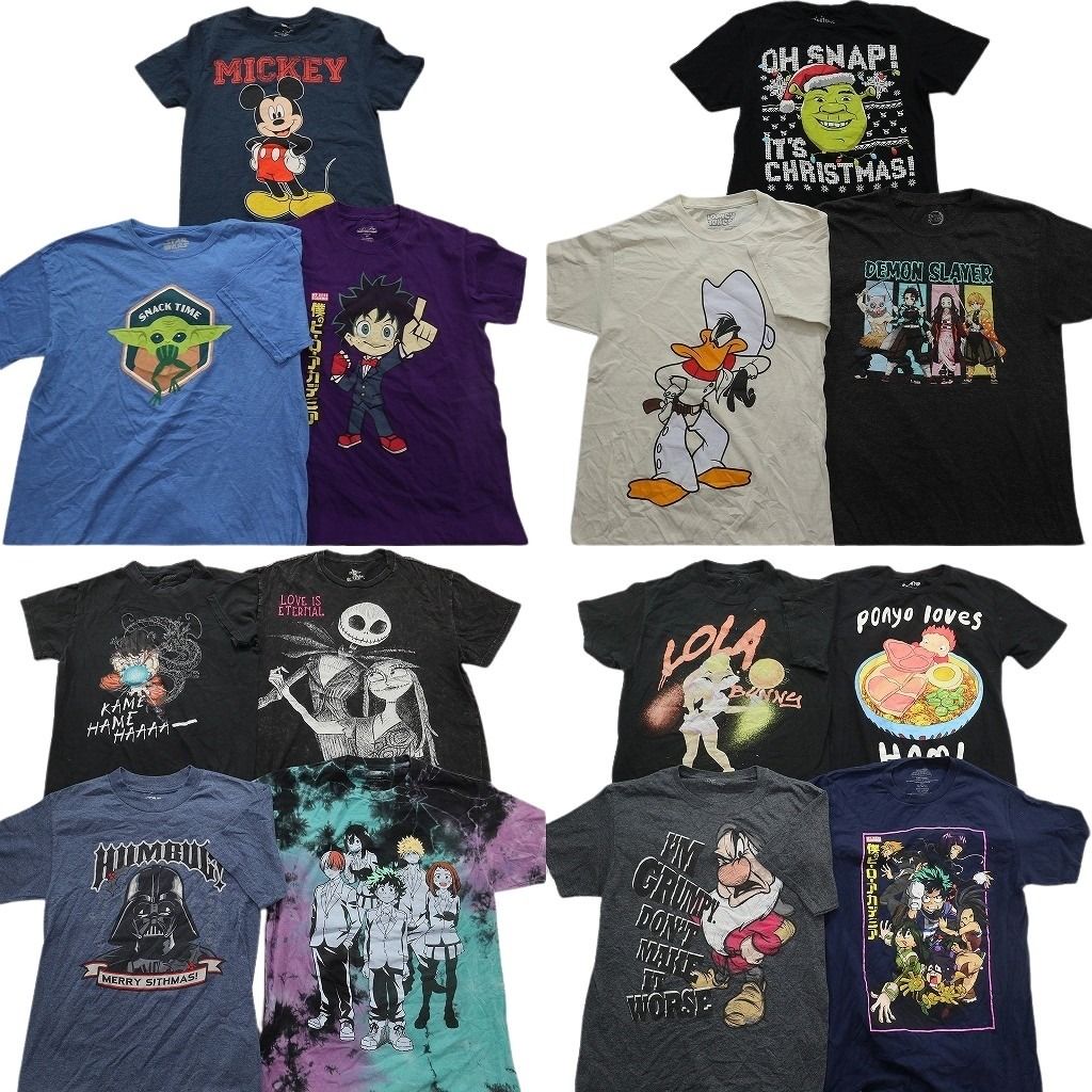 古着卸 まとめ売り キャラクター Tシャツ 14枚セット ( メンズ XS/S