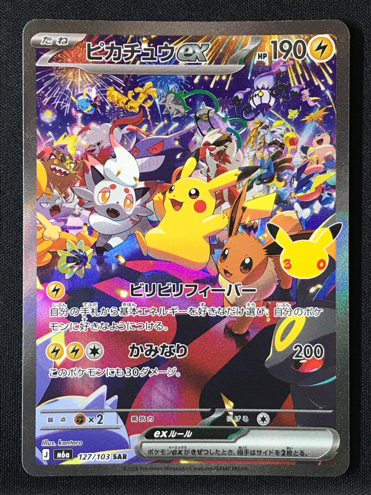 ポケカ 30th記念サポートSR 6枚セット Pokémon cards ポケモンカードゲーム ポケカ ピカチュウex SAR M6a-127 M6a 拡張