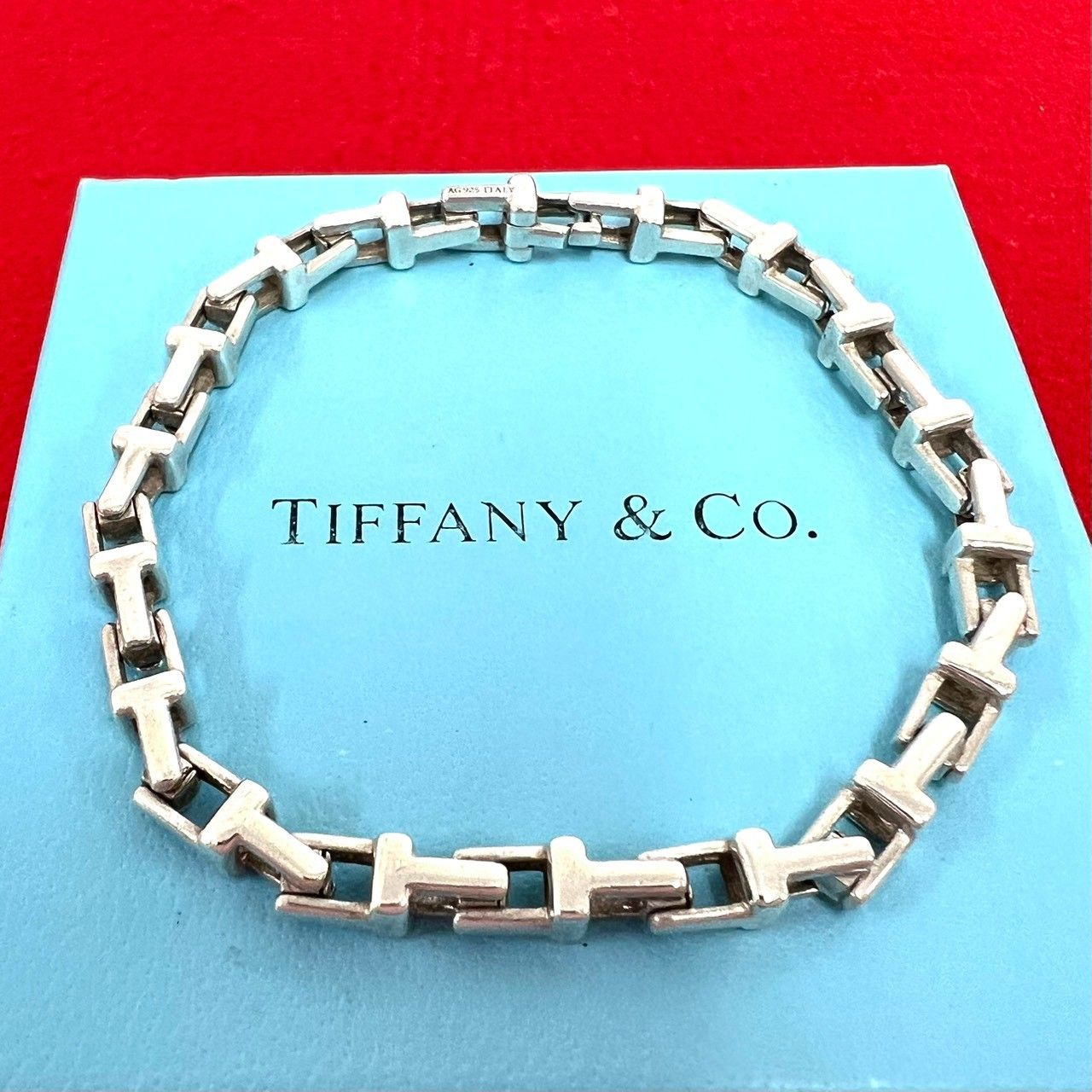 極 美品 TIFFANY&Co. ティファニー Tナロー ブレスレット 18リンク