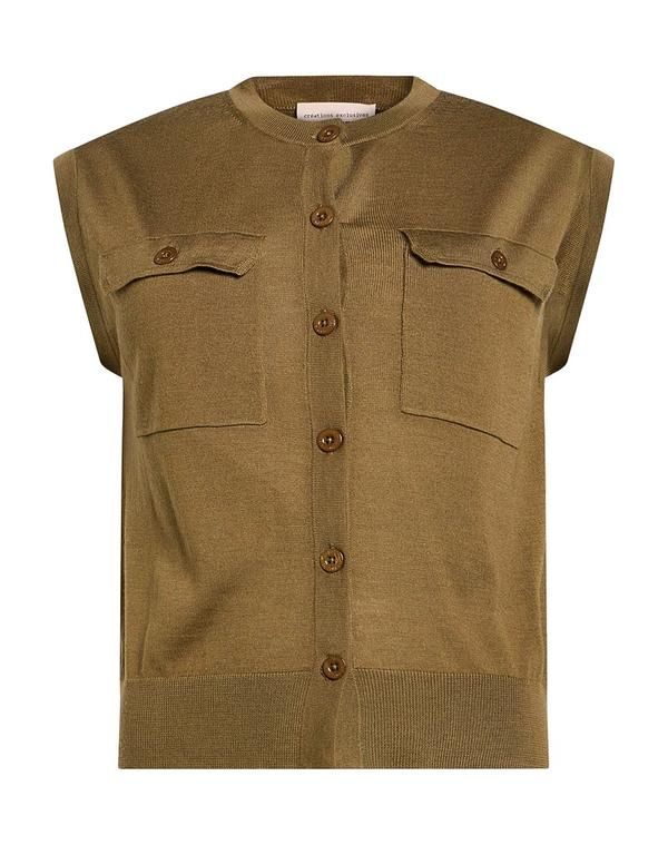 セミクチュール レディース トップス シャツ ニットベスト SEMICOUTURE Military Green グリーン