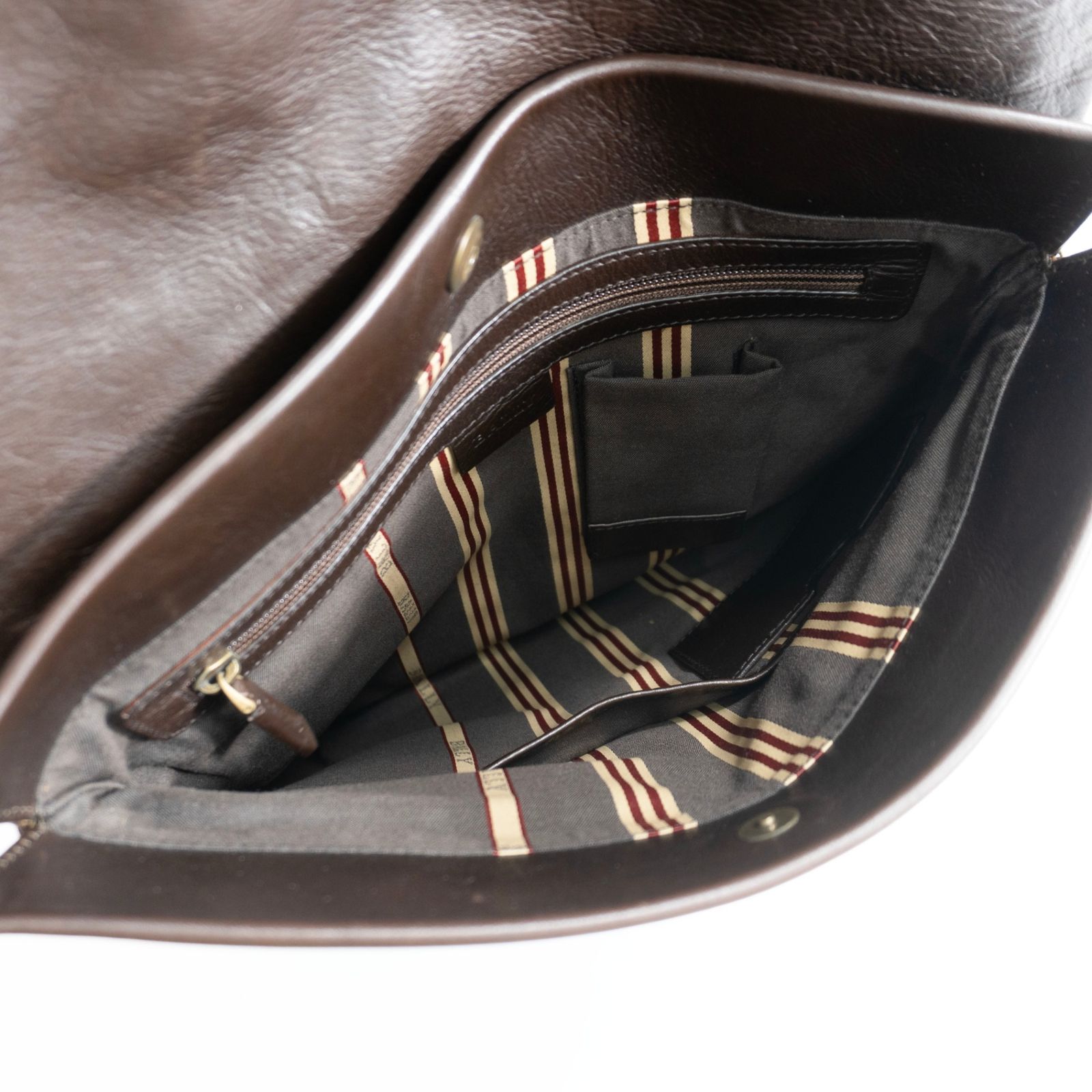 美品】BALLY 【 レザー ショルダーバッグ】ブラウン トレイン