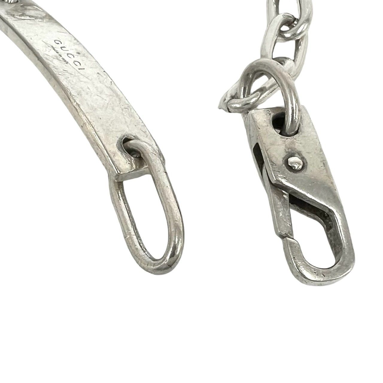 極 美品 GUCCI グッチ ヴィンテージ ロゴ プレート シルバー925