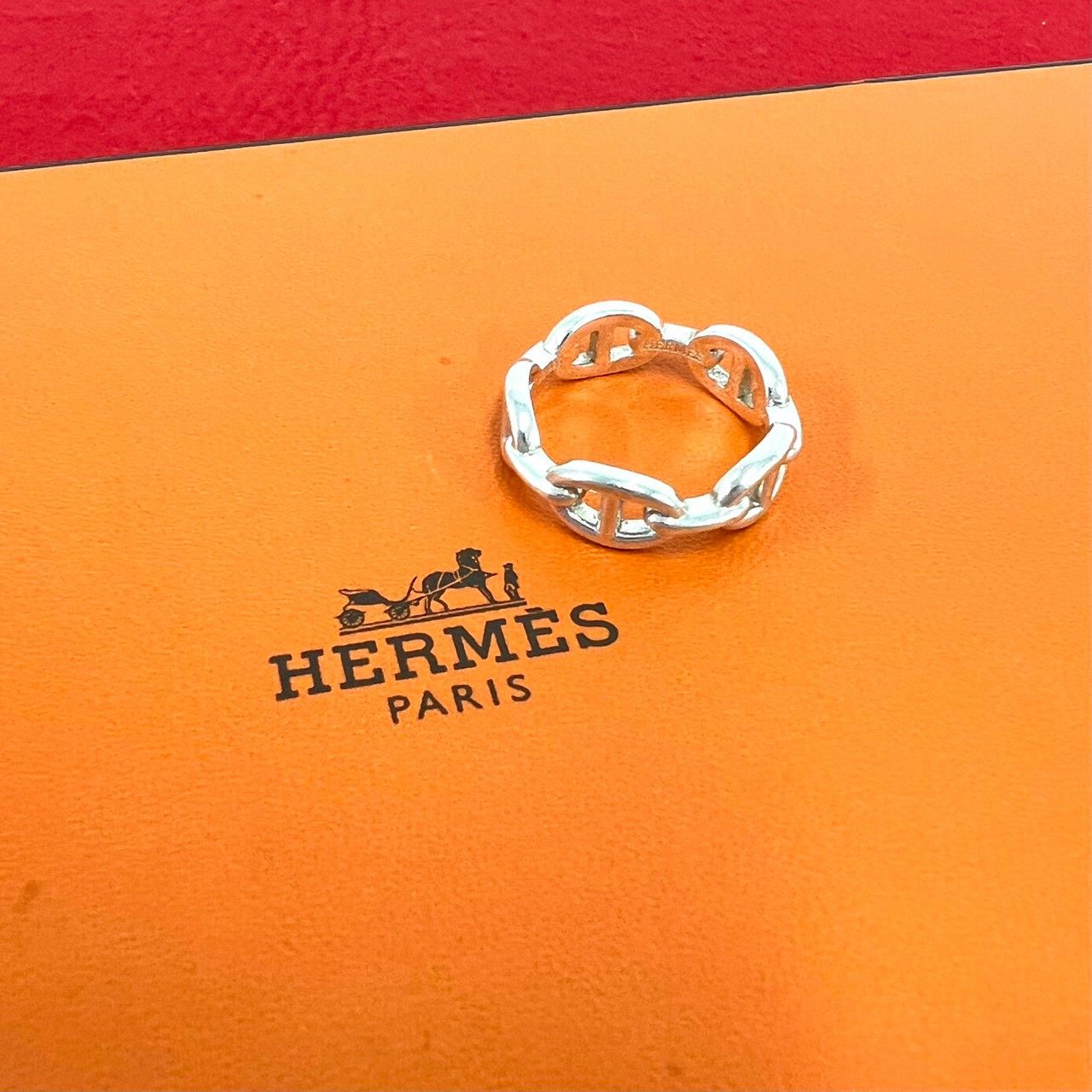 極 美品 HERMES エルメス アンシェネ PM リング シルバー925 指輪 18号