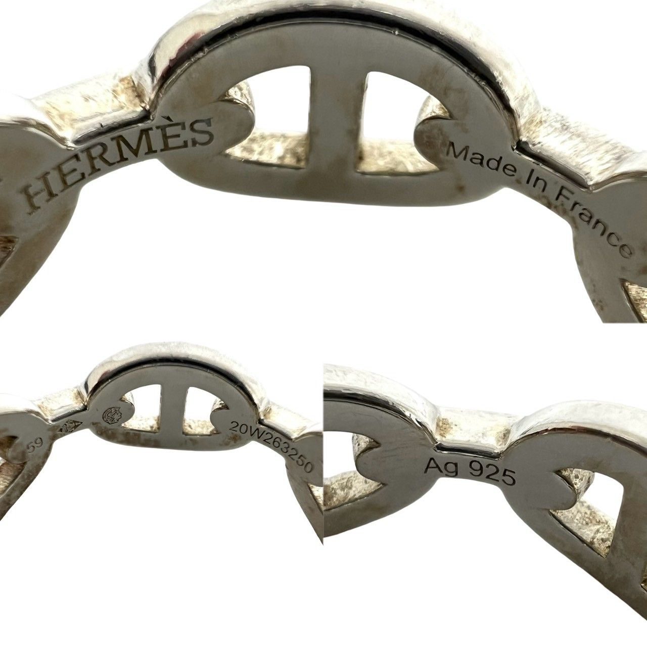 極 美品 HERMES エルメス アンシェネ PM リング シルバー925 指輪 18号