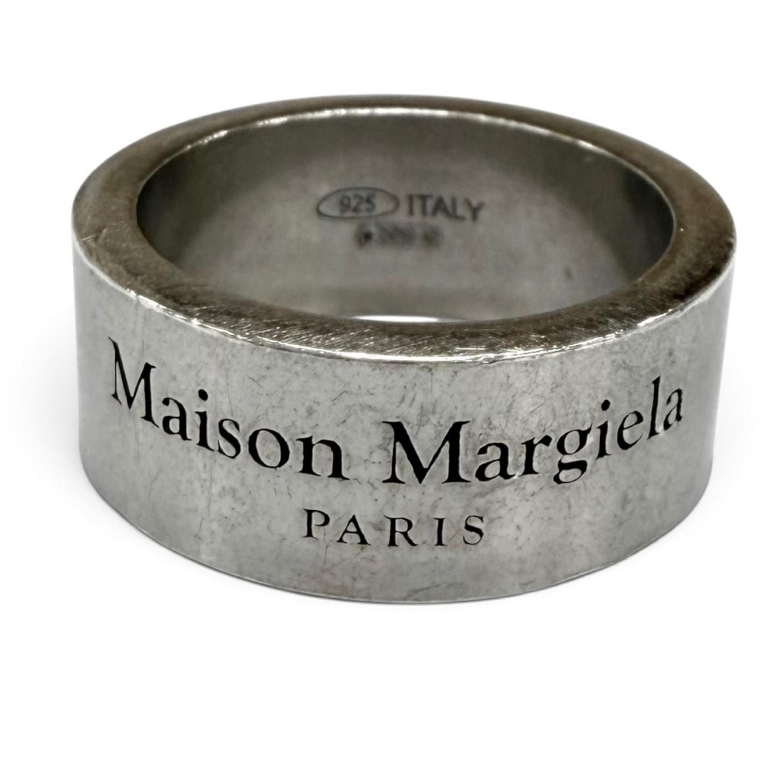 美品★Maison Margiela メゾンマルジェラ SM1UQ0082 ロゴ リング 925 指輪 シルバー 3 (JP11号相当) イタリア製 重量9.4g レディース 29,700円