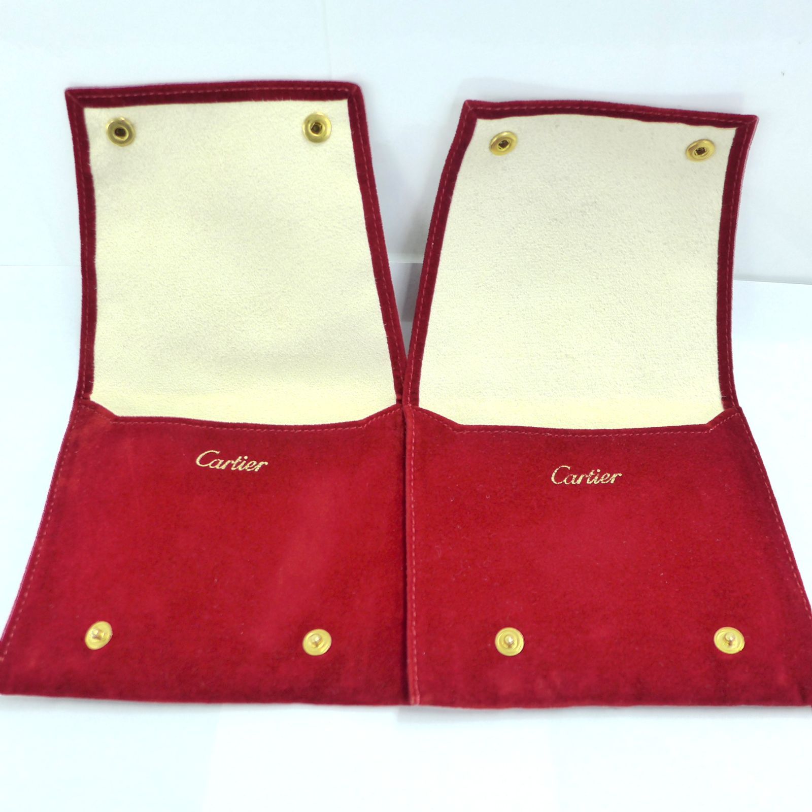 Cartier 赤 2段　ジュエリーケース　時計ケース　カルティエ　カルチェ Cartier カルティエ 時計用 携帯ケース アクセサリーケース 2個セット