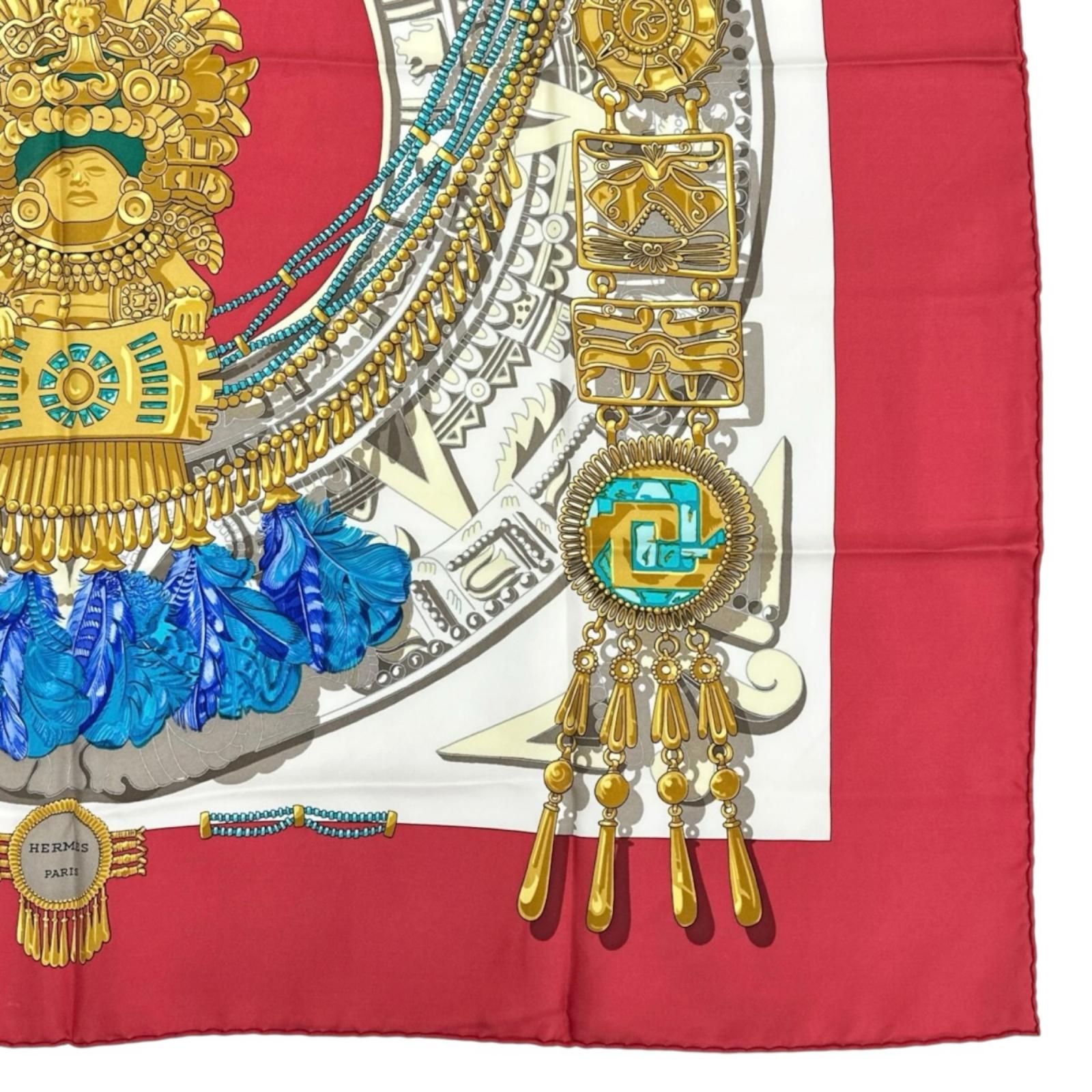 【未使用タグ付】HERMES 90 スカーフ MEXIQUE 美しいメキシコ HERMES エルメス カレ90 MEXIQUE（メキシコ） スカーフ シルク マルチ