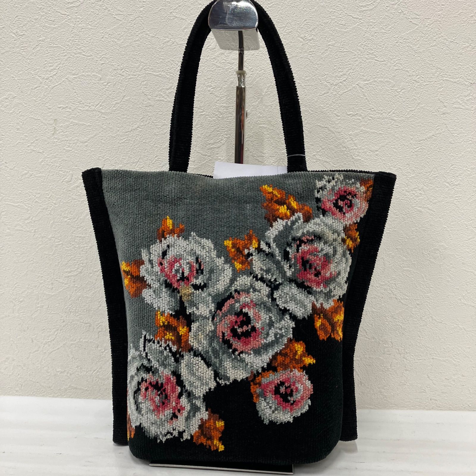 9109 FEILER フェイラー ハンドバッグ トートバッグ 花柄 ブラック