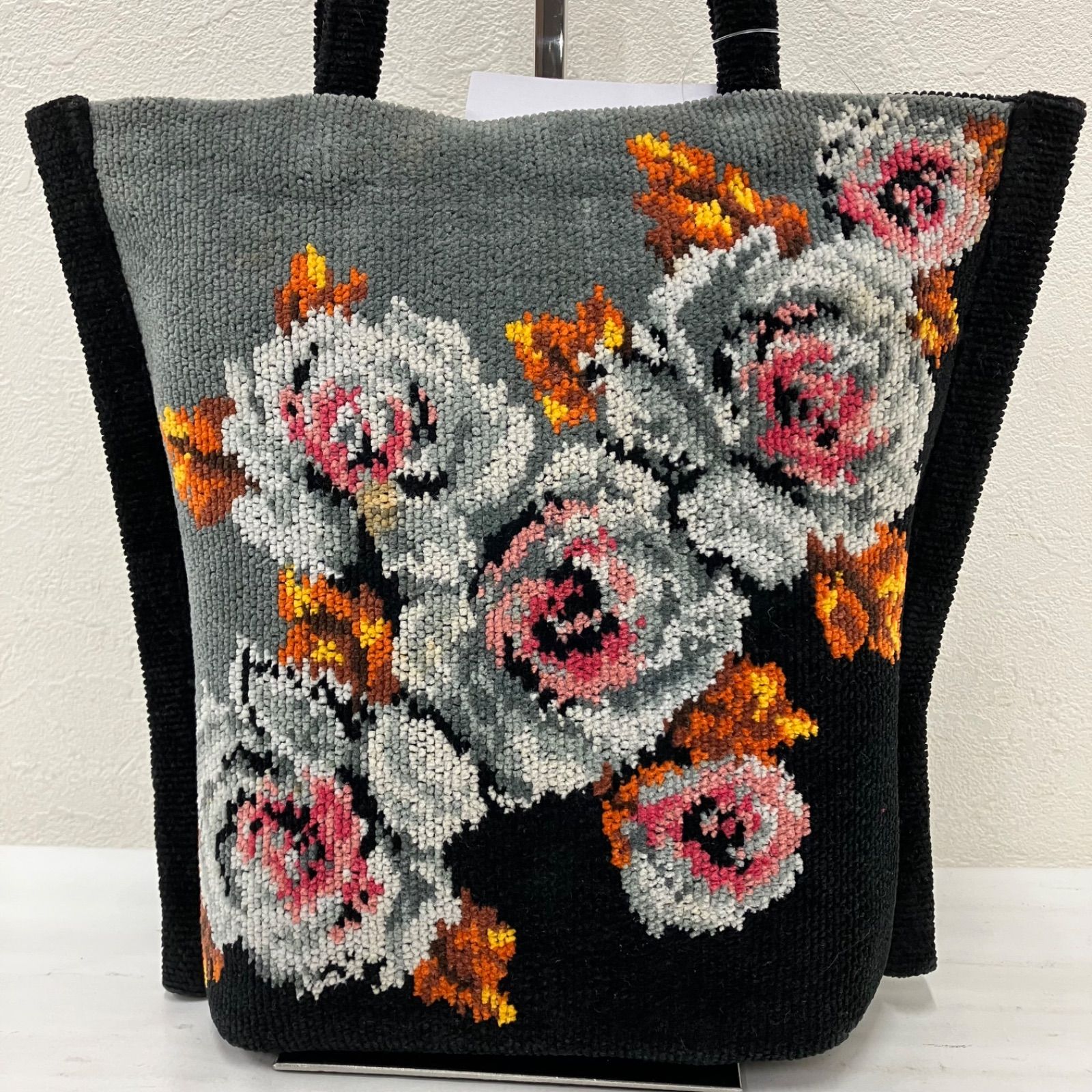 9109 FEILER フェイラー ハンドバッグ トートバッグ 花柄 ブラック