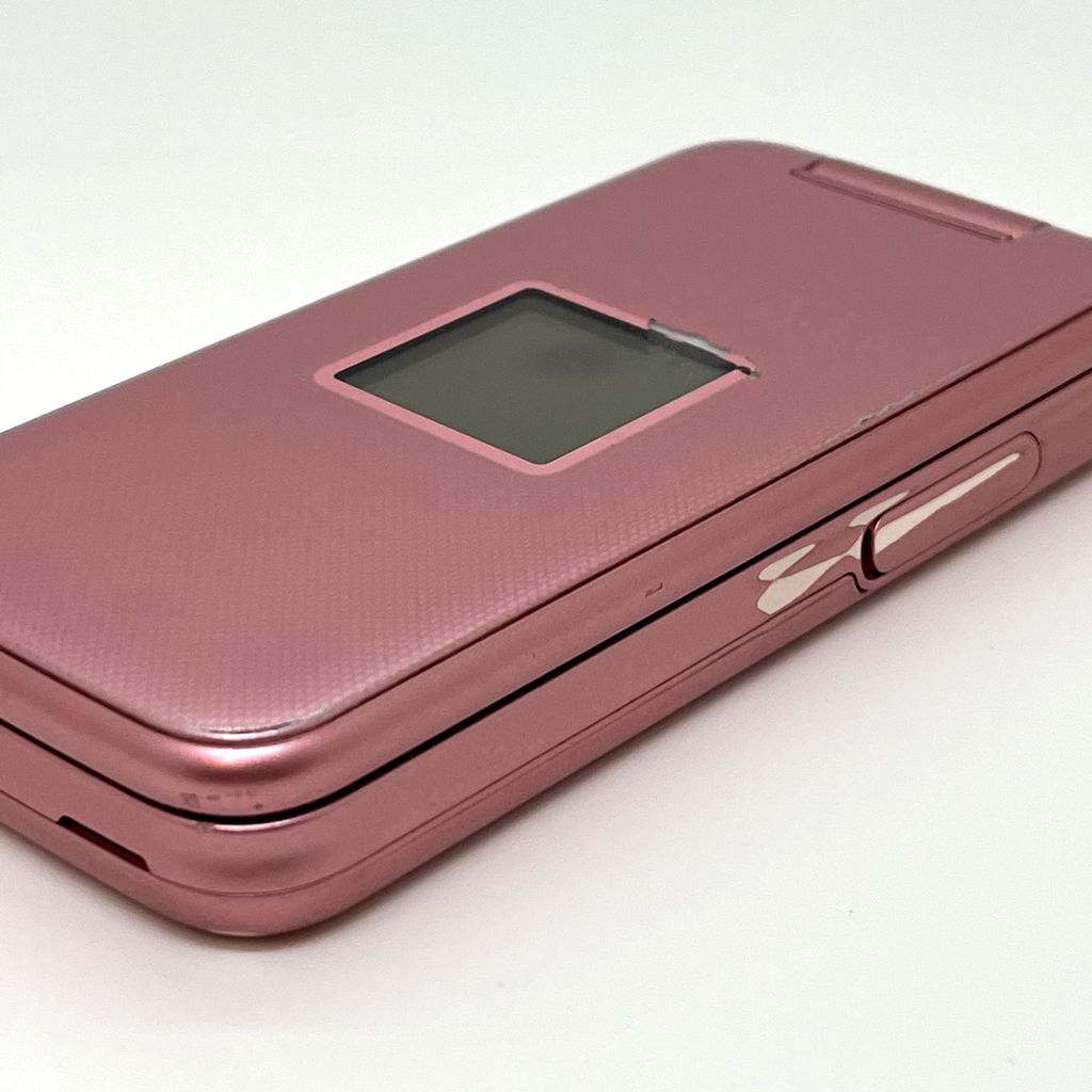 らくらくホン F-02J ドコモ SIMロック解除済 4G対応 ピンク 白ロム