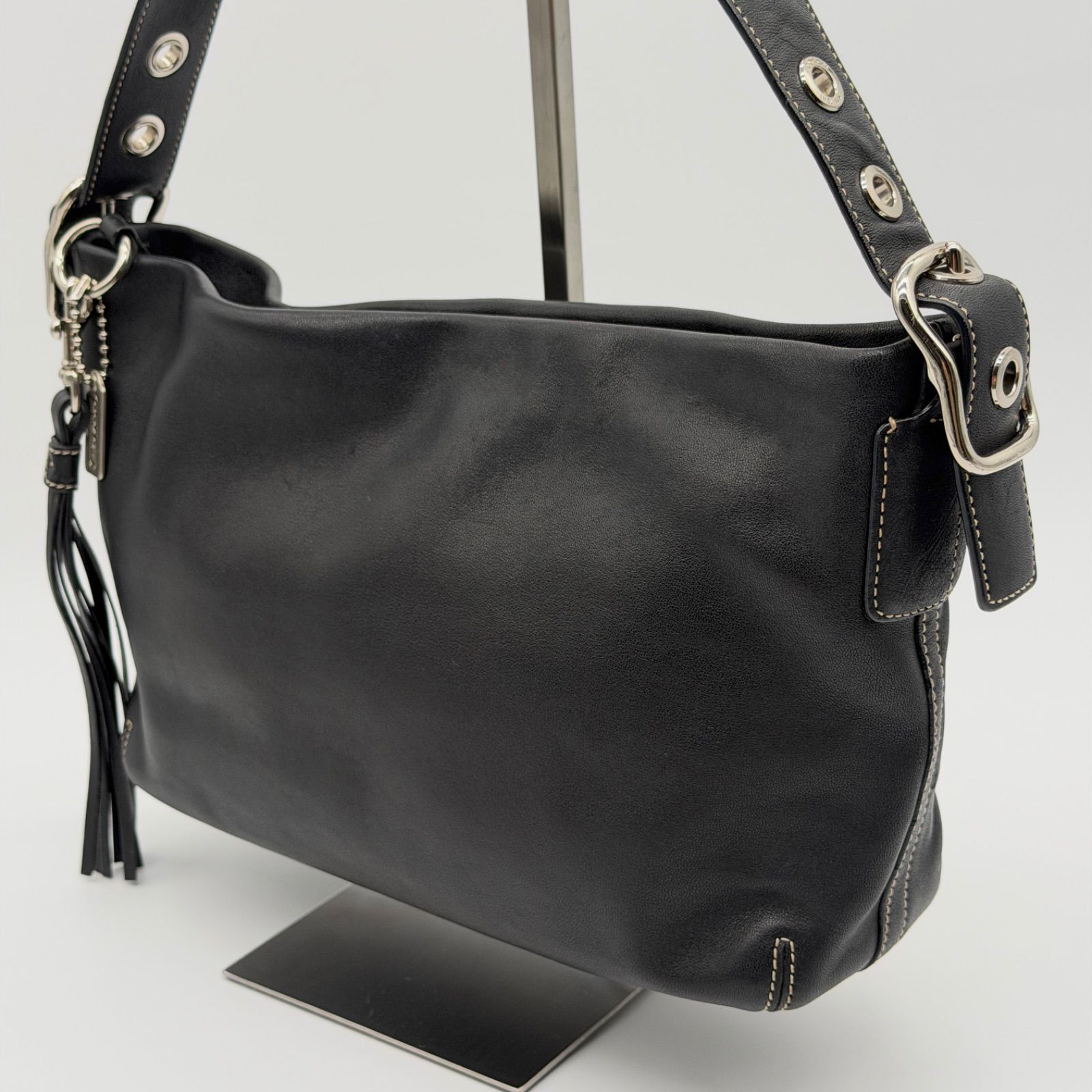 COACH コーチ ショルダーバッグ ワンショルダー レザー 黒 タッセル