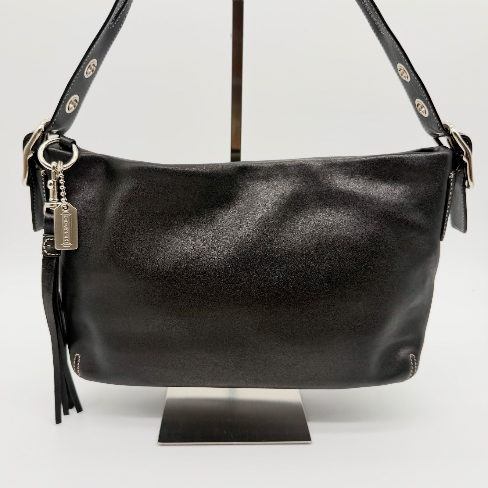 COACH コーチ ショルダーバッグ ワンショルダー レザー 黒 タッセル 