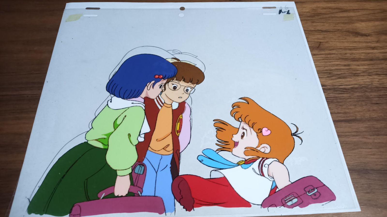期間限定セール！昭和59年　東宝動画社　セル画彩画技術テキストと練習課題、セル画 セル画 No-162 はーいステップジュン 野々宮ジュン クラスメイト A6 タ