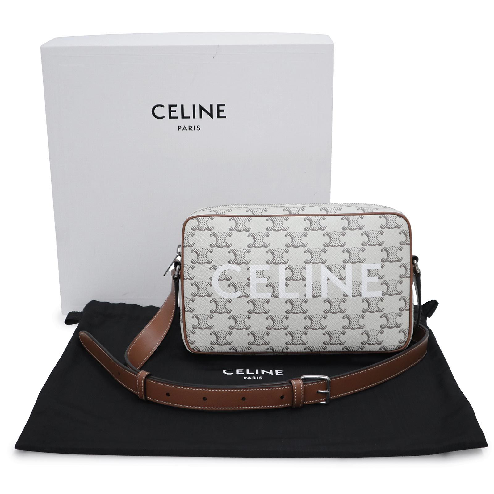 @*見様 CELINE メッセンジャーバッグ　ロゴ入り セリーヌ 194502BZK.04LE ミディアム メッセンジャー ショルダーバッグ