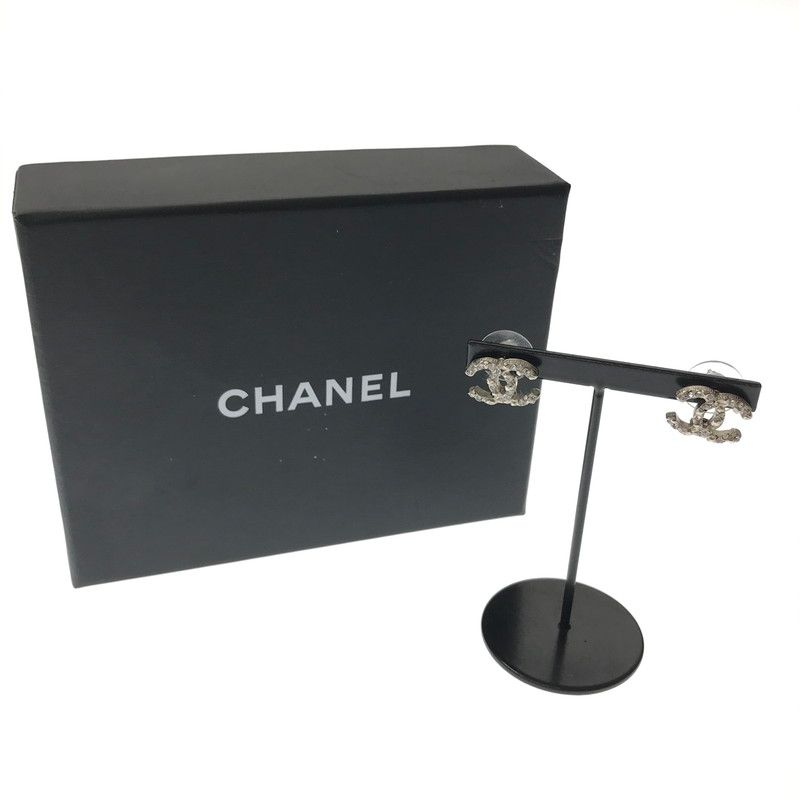 中古品】 CHANEL シャネル LINE STONE CC MARK PIERCE フランス製 A15P