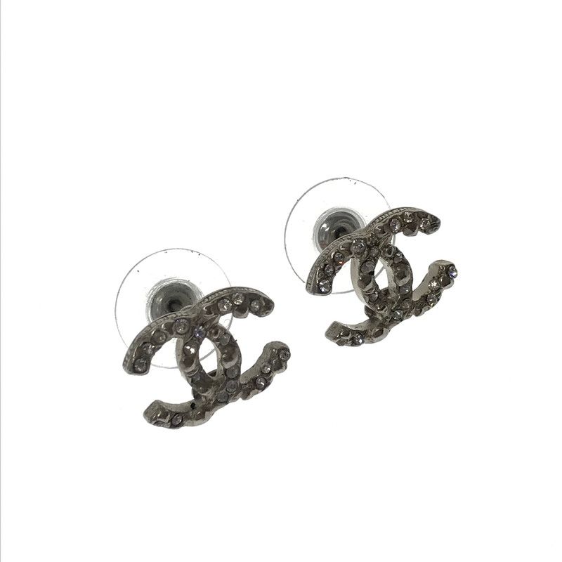 中古品】 CHANEL シャネル LINE STONE CC MARK PIERCE フランス製 A15P