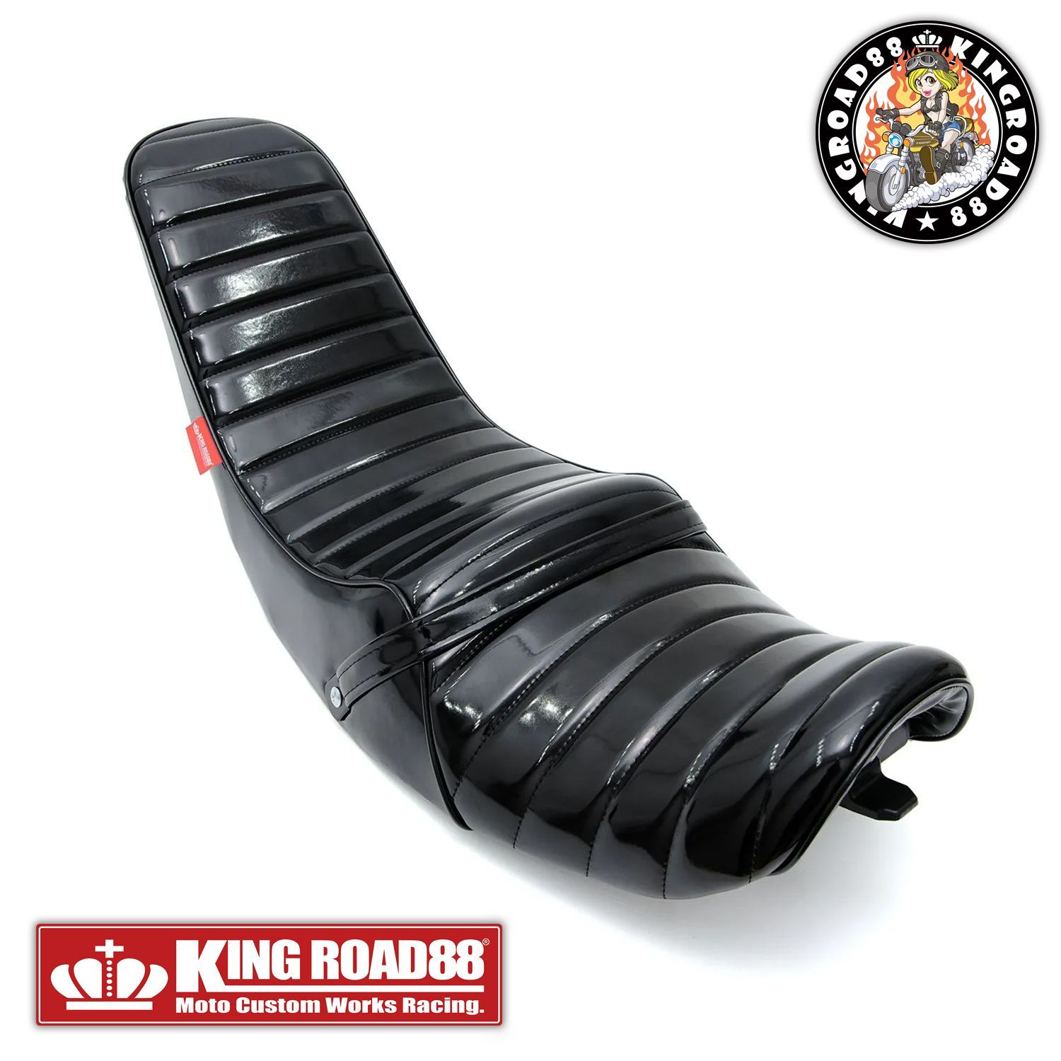 ゼファーχ ZR400C KingRoad88 3段シート エナメル ブラック 40cm カイ