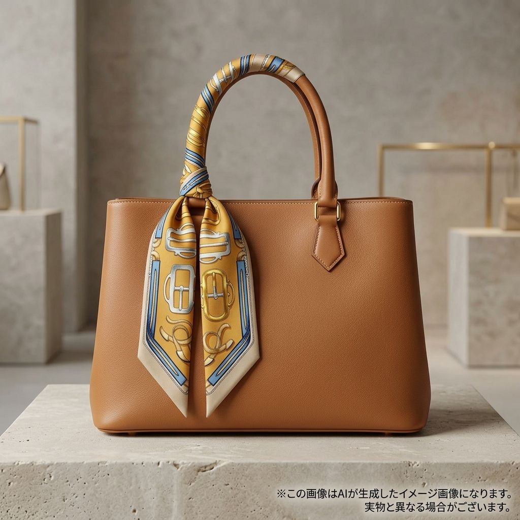 HERMES エルメス カレ90 スカーフ シルク ブラウン レディース