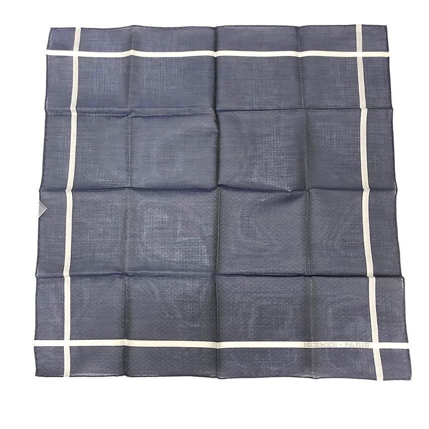 HERMES エルメス ハンカチ MOUSHOIR JACQUAD DH ジャカード H コットン
