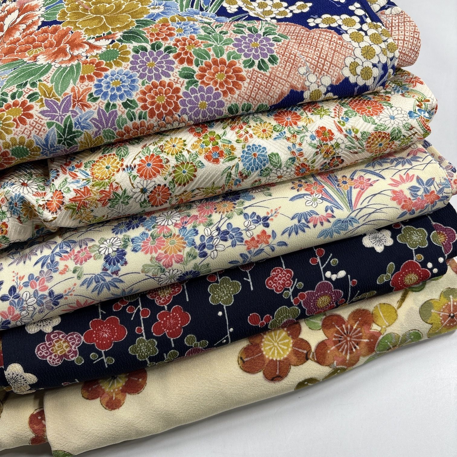 小紋 5枚セット 正絹 着物まとめ売り【9450】同梱購入歓迎 リメイク用