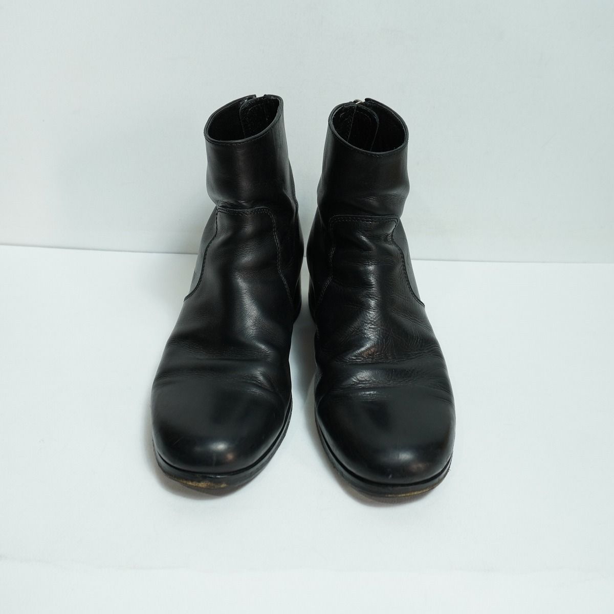 定番 PADRONE パドローネ BL BACK ZIP BOOTS WAX加工 バック ジップ 