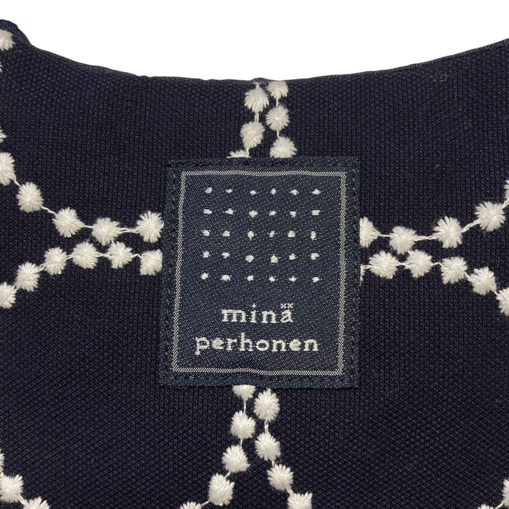 新品未使用mina perhonen エッグバッグ repo ネイビー 刺繍 mina perhonen ミナペルホネン tambourine egg bag タンバリン エン