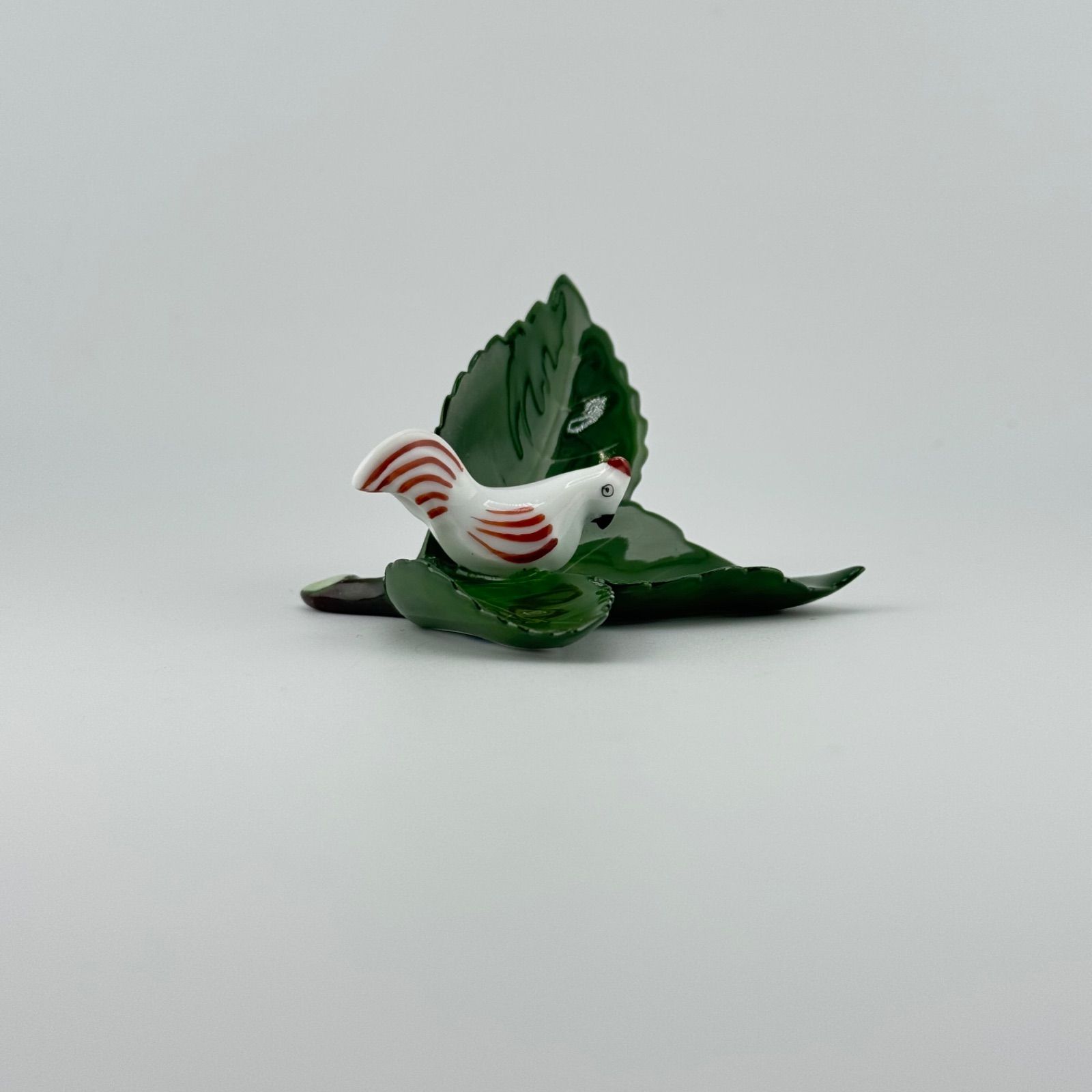 HEREND ヘレンド 葉の上の雄鶏 ニワトリ カードホルダー フィギュリン