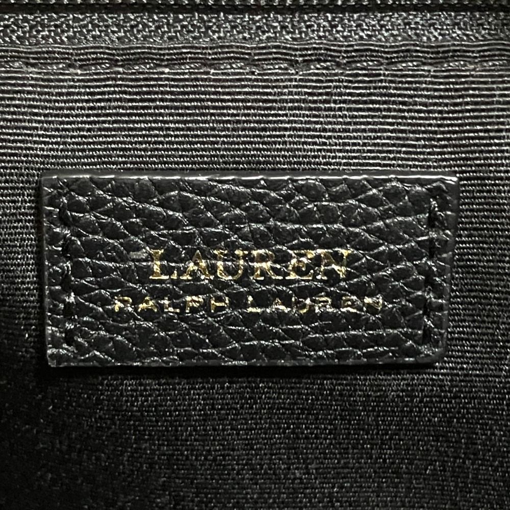 【美品】LAUREN　ラルフローレン　チェーンバッグ　レザー　ロゴ　エンボス　黒 LAUREN RALPH LAUREN ローレンラルフローレン レザー エンボスロゴ