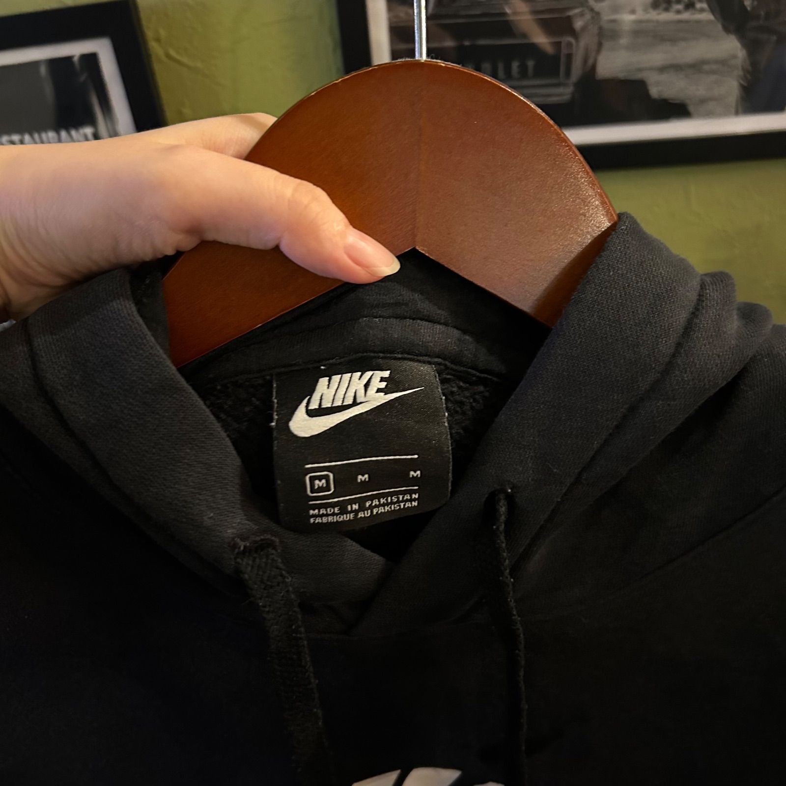 NIKE ナイキ ビッグロゴ スウッシュ プルオーバーパーカー ブラック M