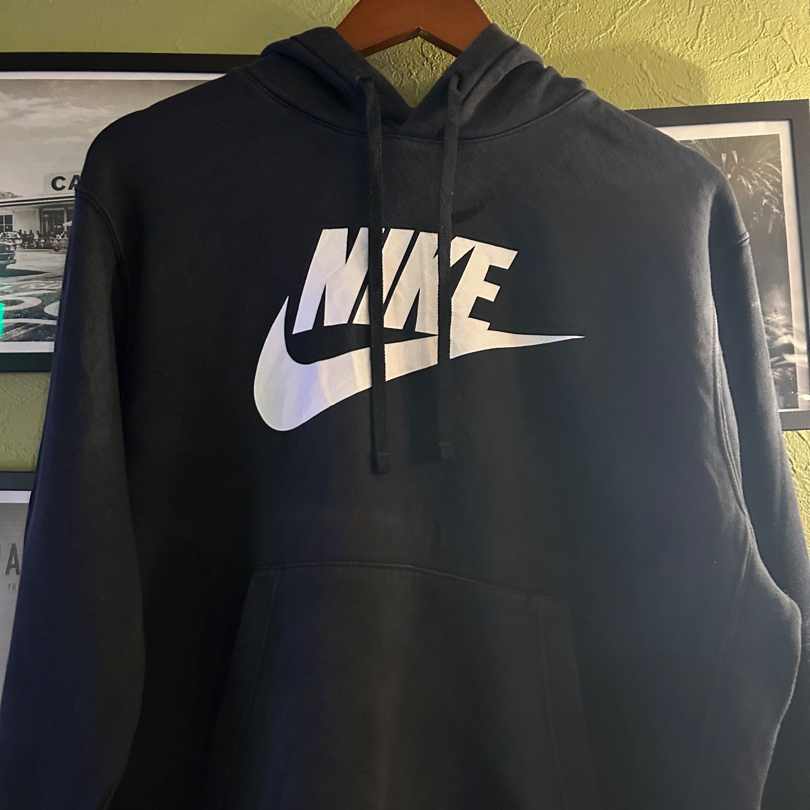 大特価　NIKE ナイキ ビッグロゴ 廃盤 スウッシュ プルオーバー パーカー NIKE ナイキ ビッグロゴ スウッシュ プルオーバーパーカー ブラック M