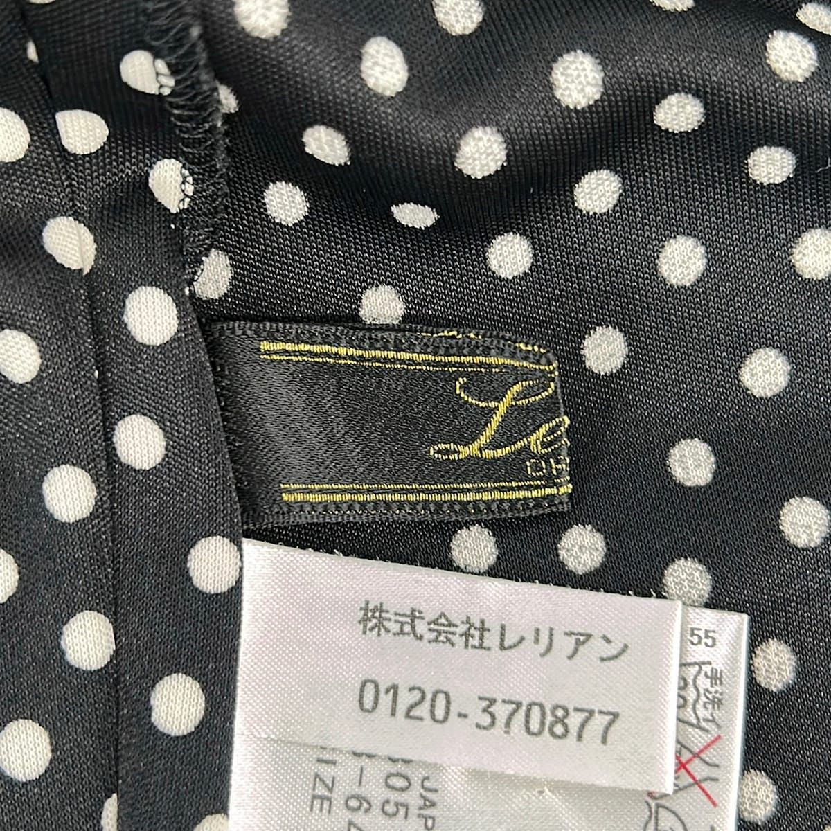 Leilian ドット柄 ワンピース 13+サイズ Leilian(レリアン) ワンピース サイズ13+ S レディース美品 - 黒×白