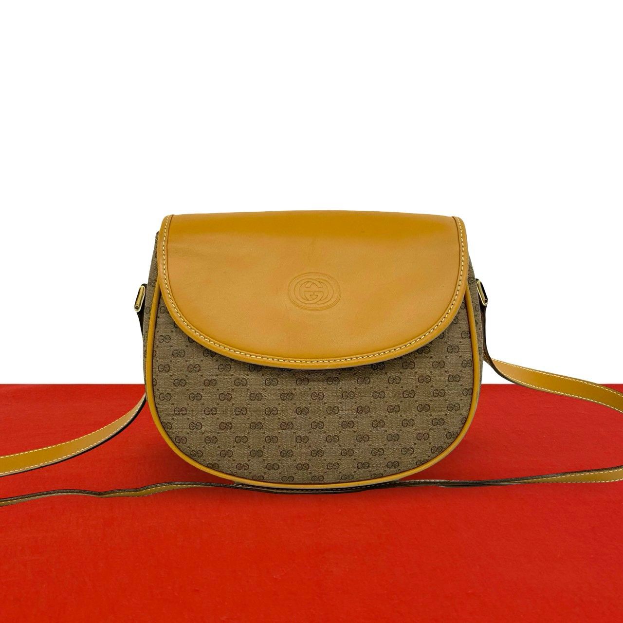 極 美品 希少品 GUCCI グッチ オールドグッチ マイクロGG ロゴ 柄