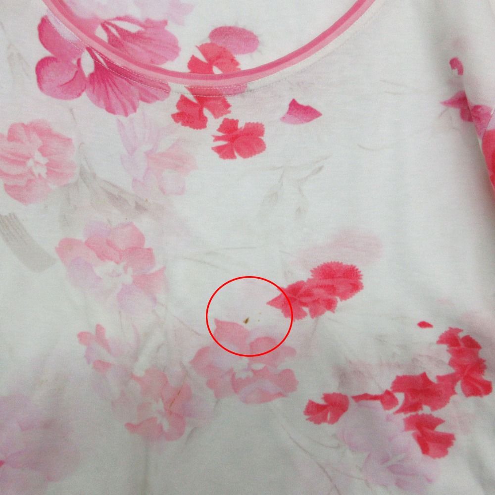 LEONARD レオナール 半袖Tシャツ フラワープリント カットソー